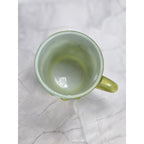 Vintage Anchor Hocking Fire King Kimberly Green Mug Milk Glass USA