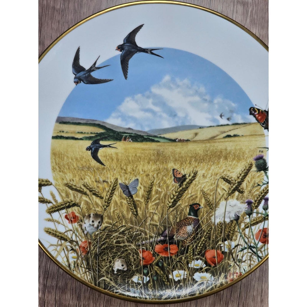 Vintage Franklin Porcelain Plate Wheatfields in August Peter Barrett 1979