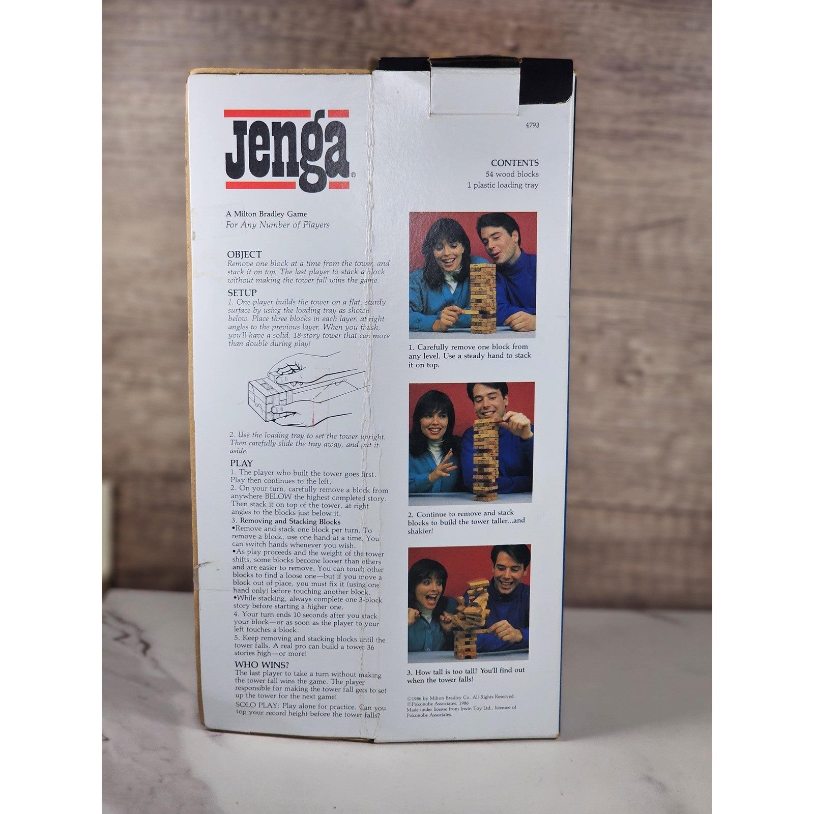 1986 Jenga Game Complete 54 Blocks Milton Bradley USA
