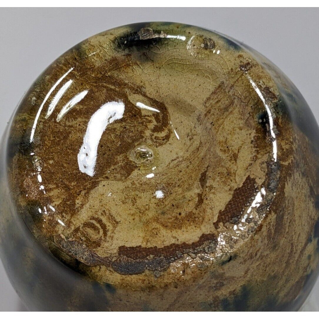 Antique 1800s Scottish Tri-Color Spatter Glaze Yellowware Bank