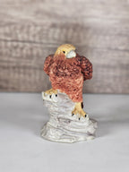 Vintage Ceramic Bald Eagle Figurine | 4" American Eagle Statue | Rustic Wildlife