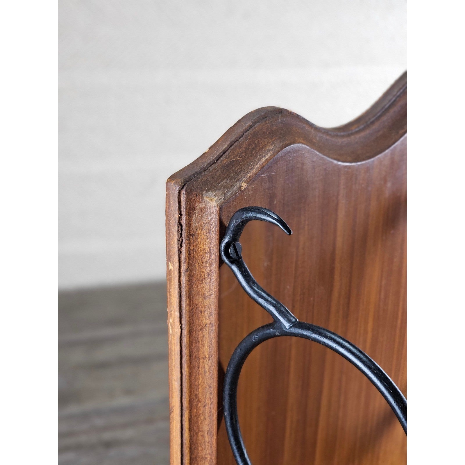 Vintage Wood & Metal Wine Bottle Holder | 3-Bottle Countertop Wine Rack