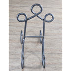 Vintage Iron Plate Stand | Black Metal Display Easel | Rustic Plate Holder