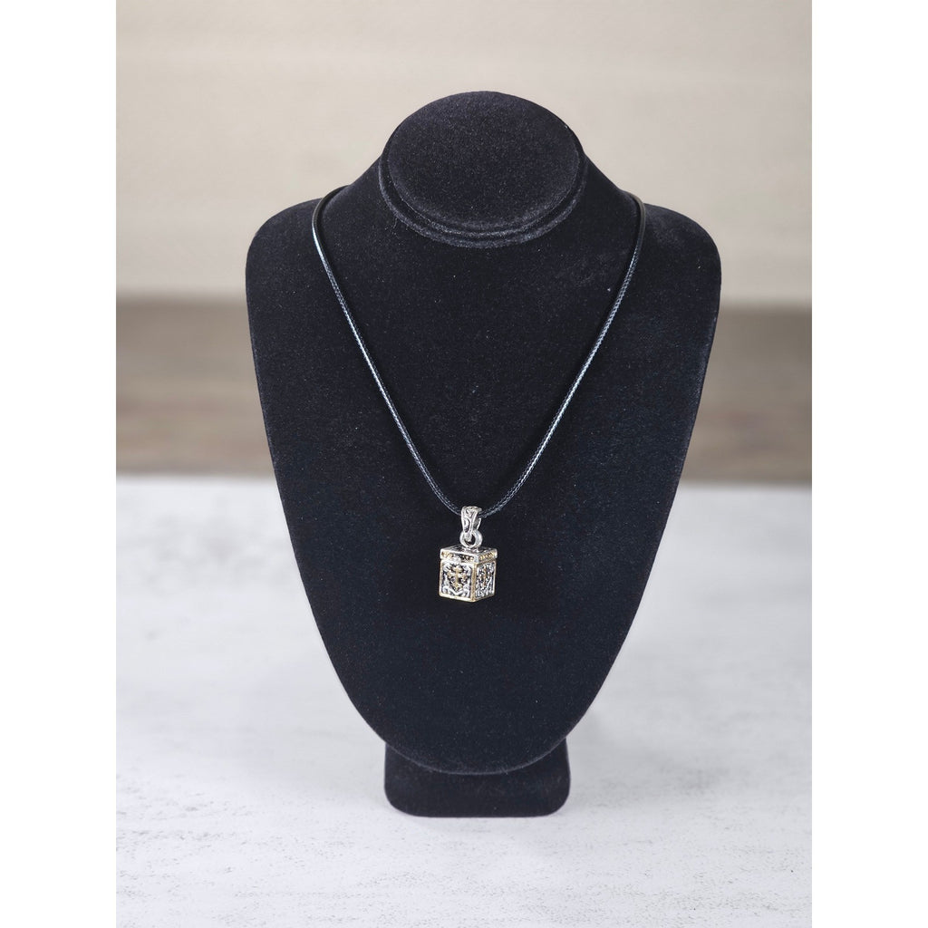 Vintage Cross Prayer Box Necklace Gold Tone Silver Religious Charm