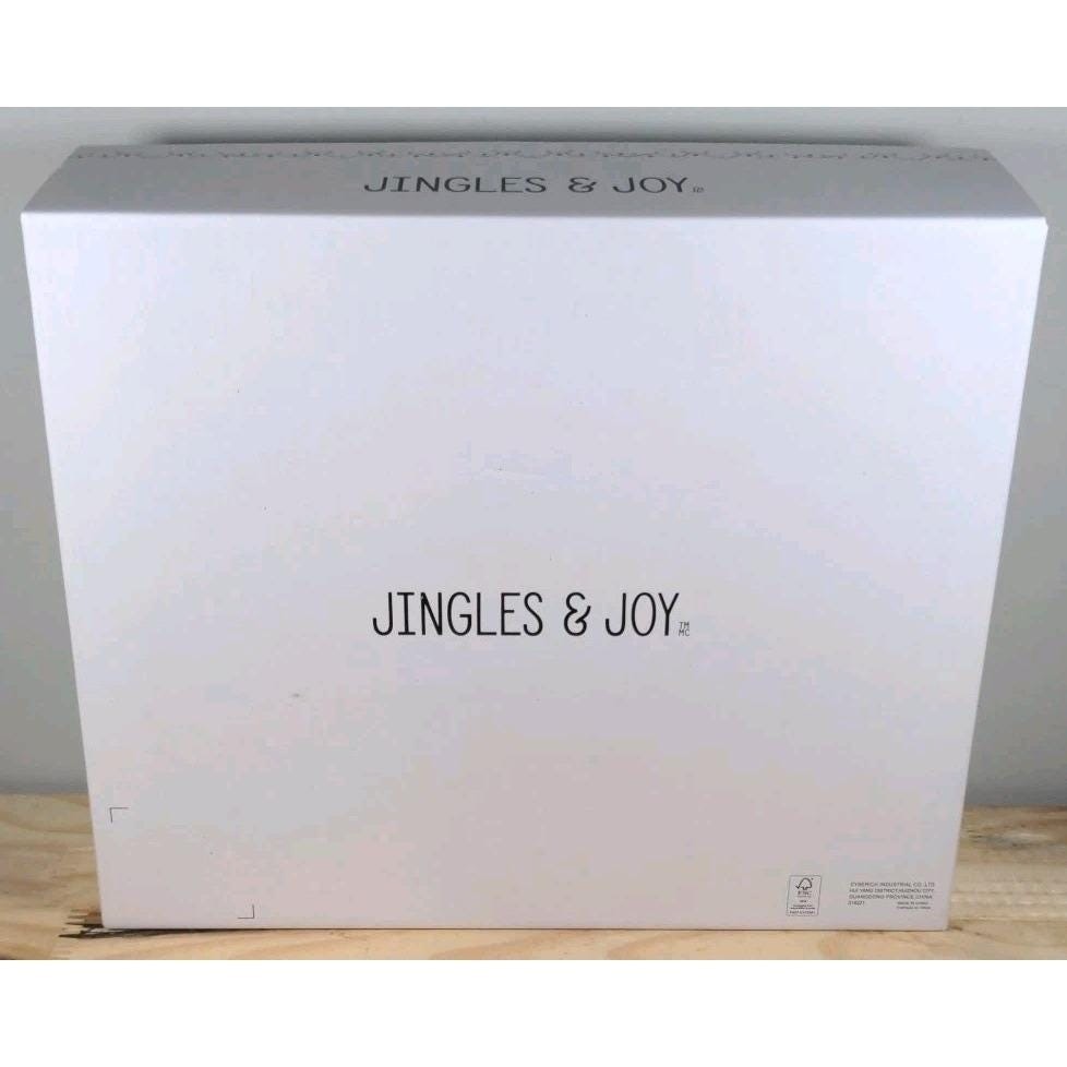 Jingles & Joy Glass Ornament Set of 3 Multicolor 9" Holiday Decor