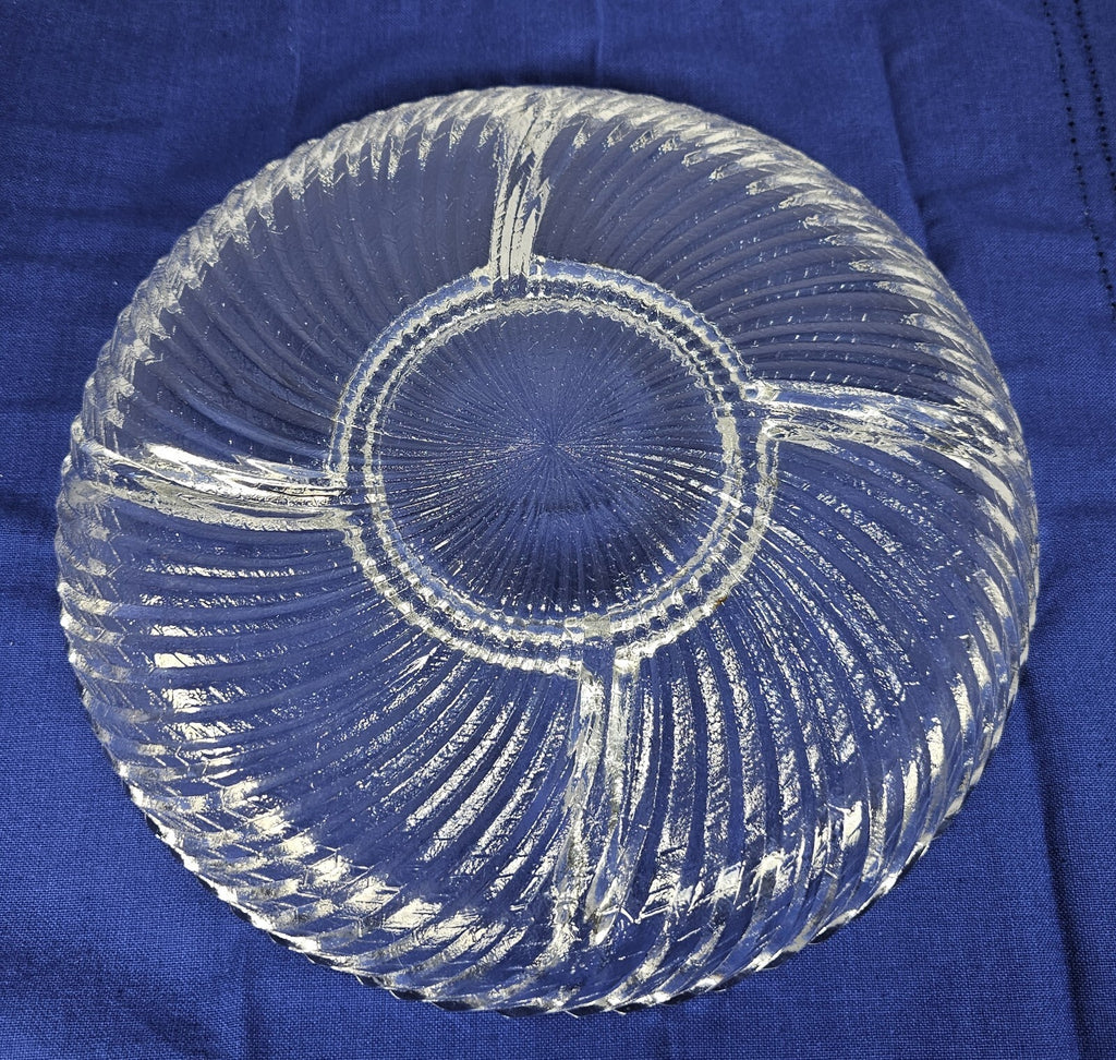 Crystal Clear Studios 11 1/4" Ashford Platter – Swirl Pattern Clear Glass