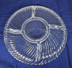 Crystal Clear Studios 11 1/4" Ashford Platter – Swirl Pattern Clear Glass