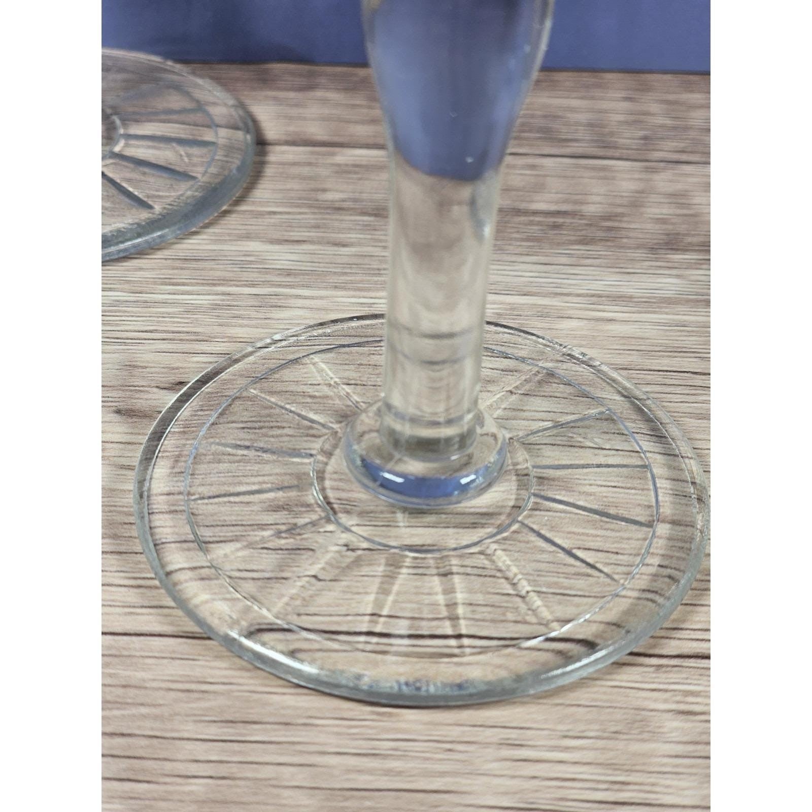 Set of 4 Vintage Crystal Water Goblets – Optic Pattern & Starburst Base