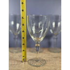 Set of 4 Vintage Crystal Water Goblets – Optic Pattern & Starburst Base