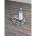 Miniature Lighthouse Figurine Hollow Resin Coastal Decor 4 Inch Nautical