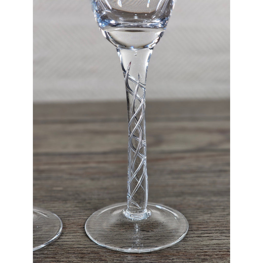 Vintage Clear Crystal Champagne Flutes Set of 2 Twisted Stem