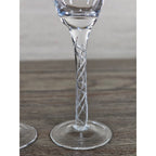 Vintage Clear Crystal Champagne Flutes Set of 2 Twisted Stem