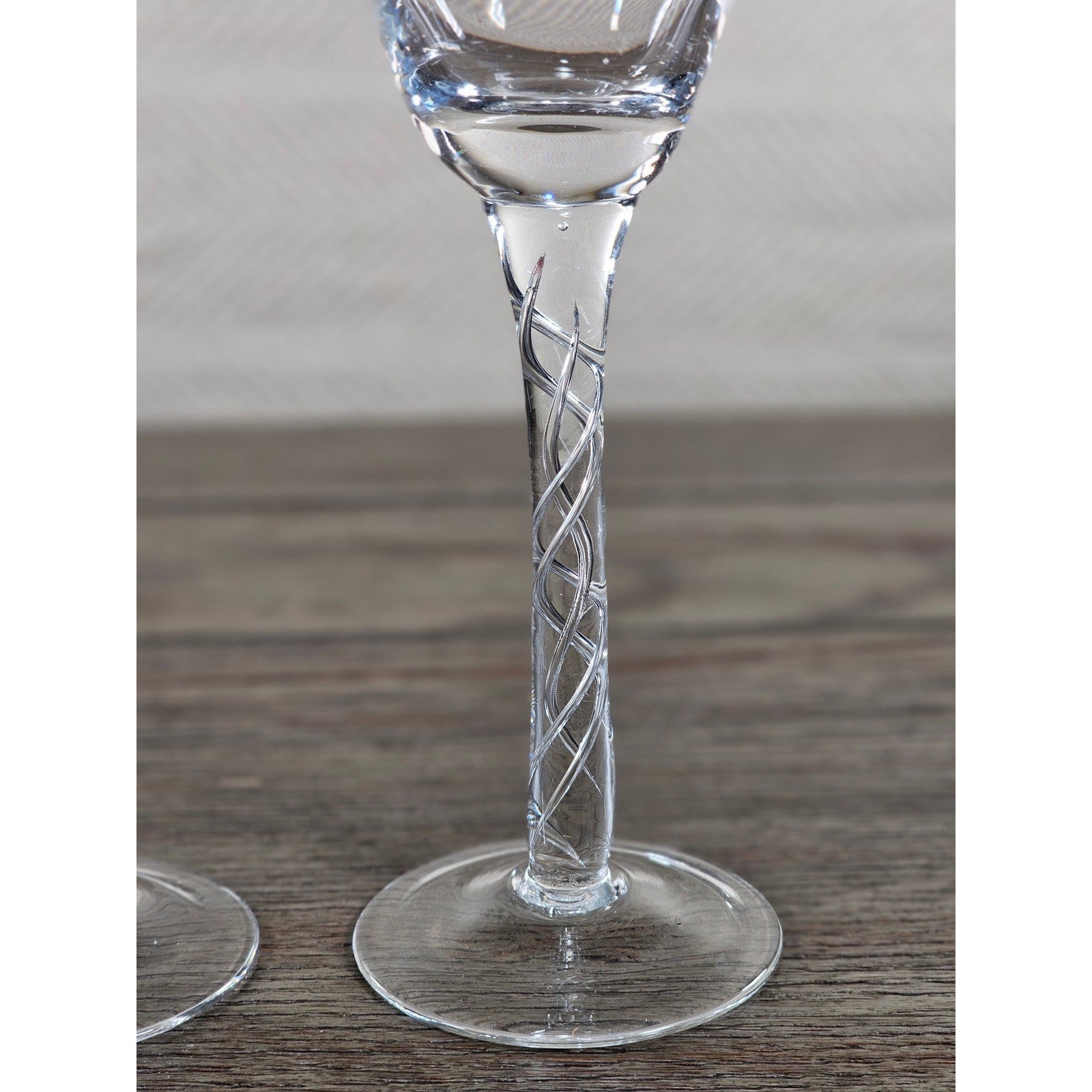 Vintage Clear Crystal Champagne Flutes Set of 2 Twisted Stem