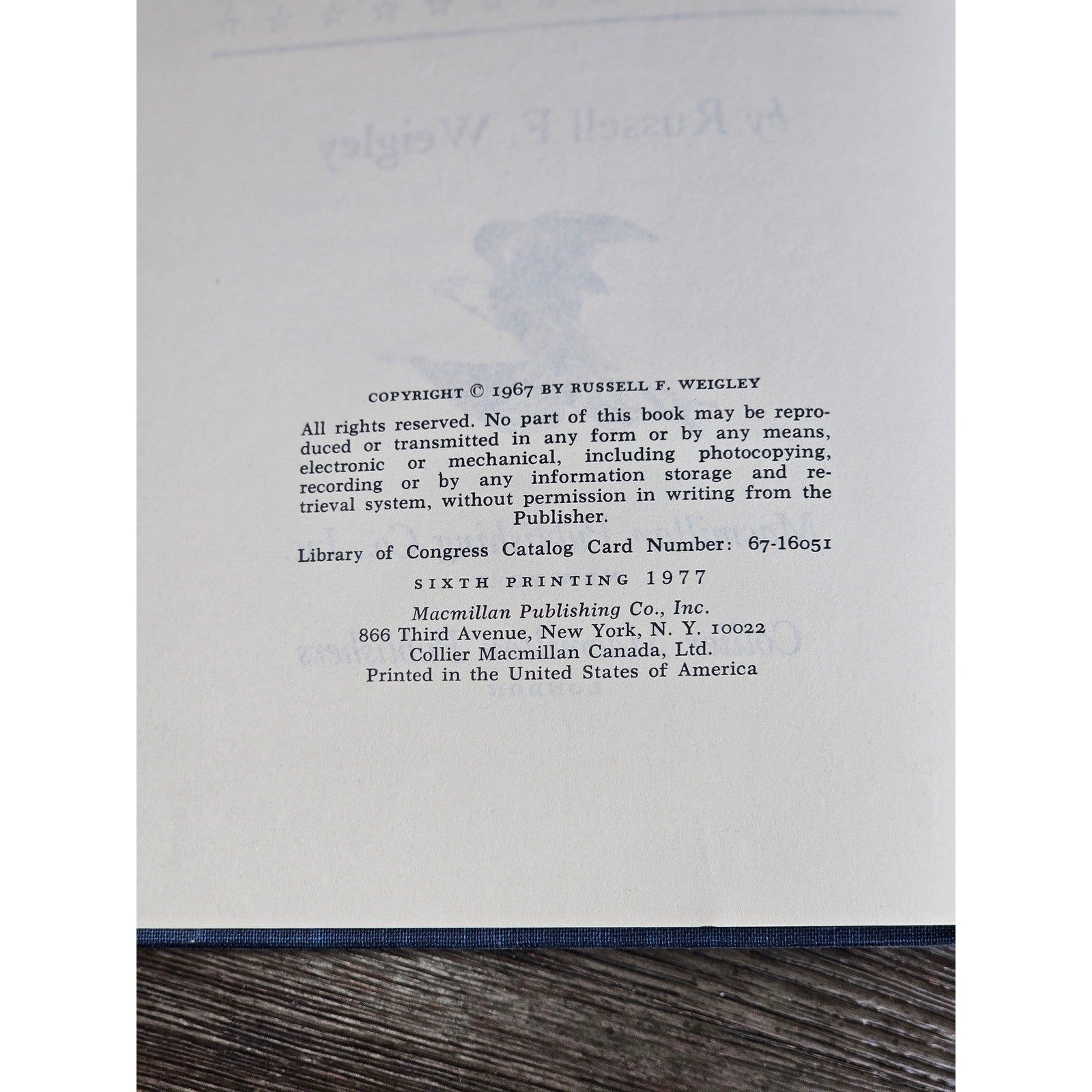 History of the United States Army Weigley 1977 HC Military Book