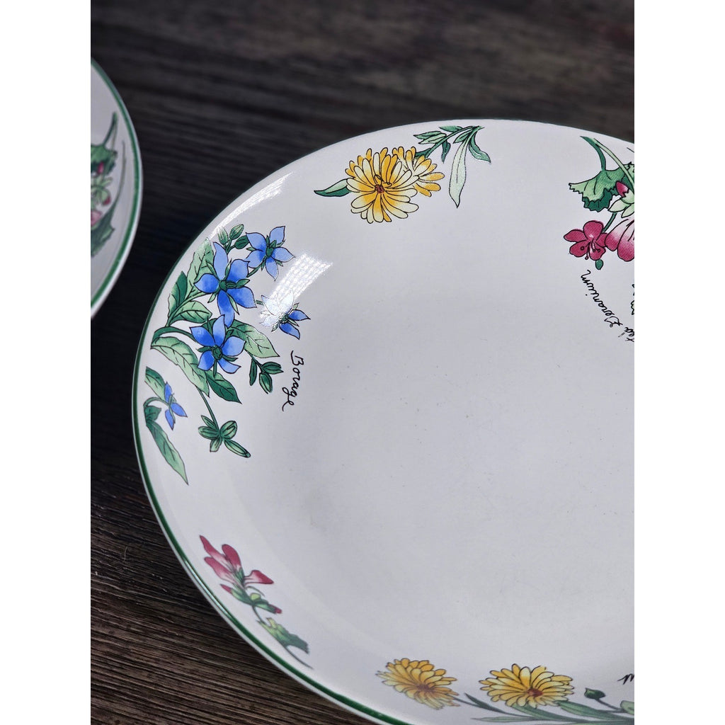 Vintage Majesticware Geranium Floral Bowls Set of 2 Sue Zipkin 8 Inch