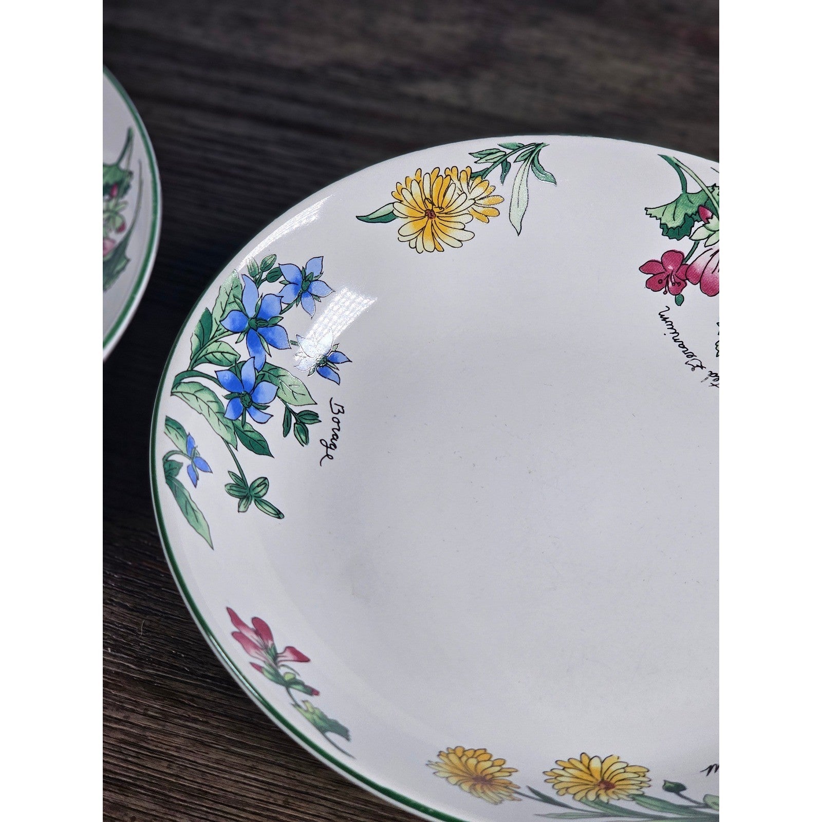 Vintage Majesticware Geranium Floral Bowls Set of 2 Sue Zipkin 8 Inch