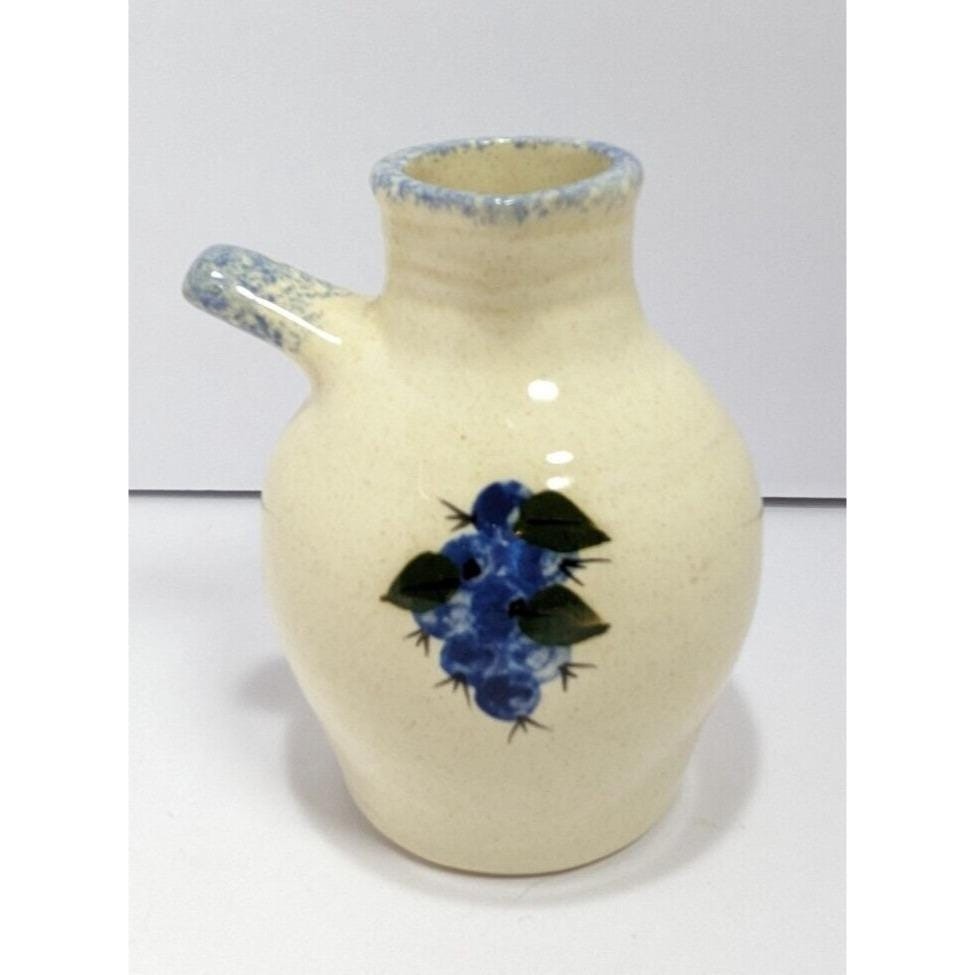 Stoneware Vase Blueberry Design Rustic Ceramic Vase