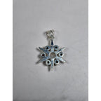 Vintage Sterling Silver Multistone Starburst Pendant .925 No Chain