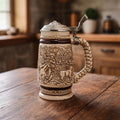 Avon 1980  Western Round Up Stein Pewter Lid Ceramarte