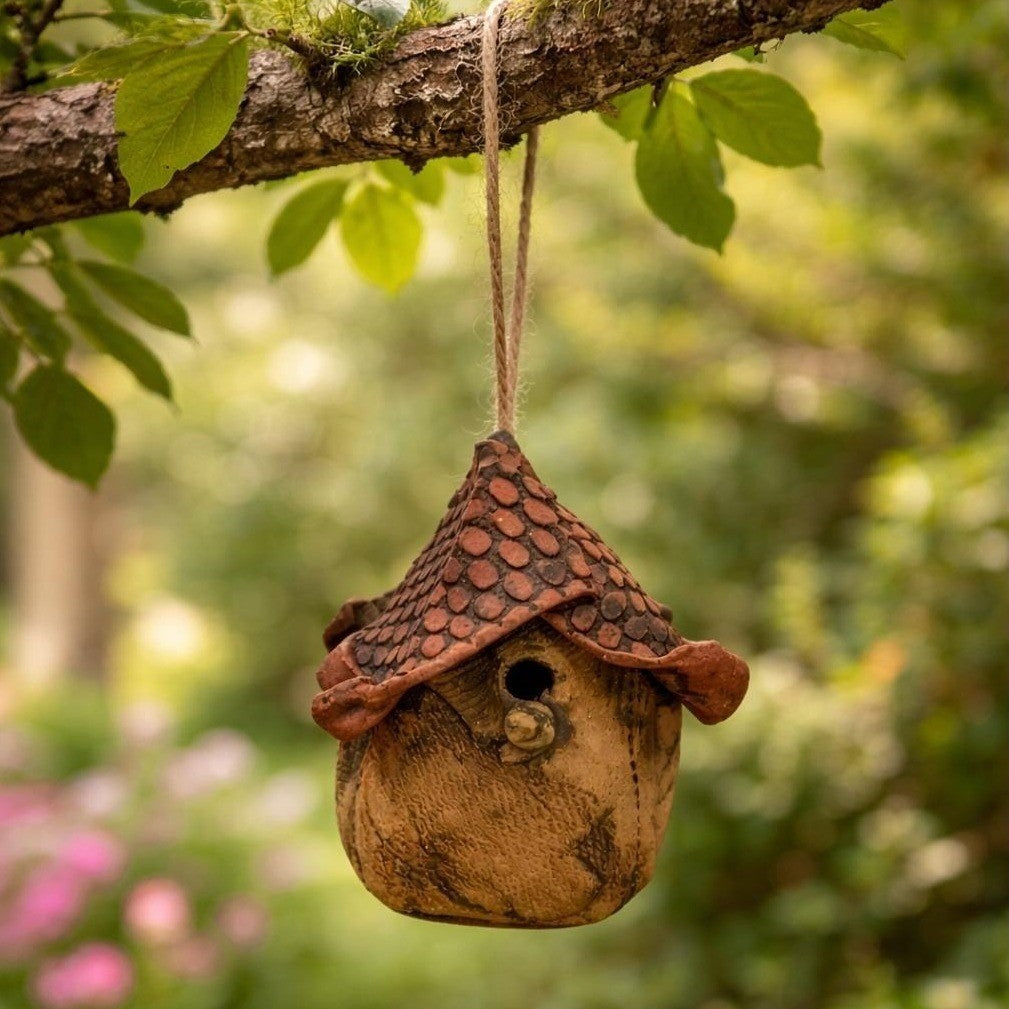 Handmade Terracotta Bird Figurine Folk Art Decor