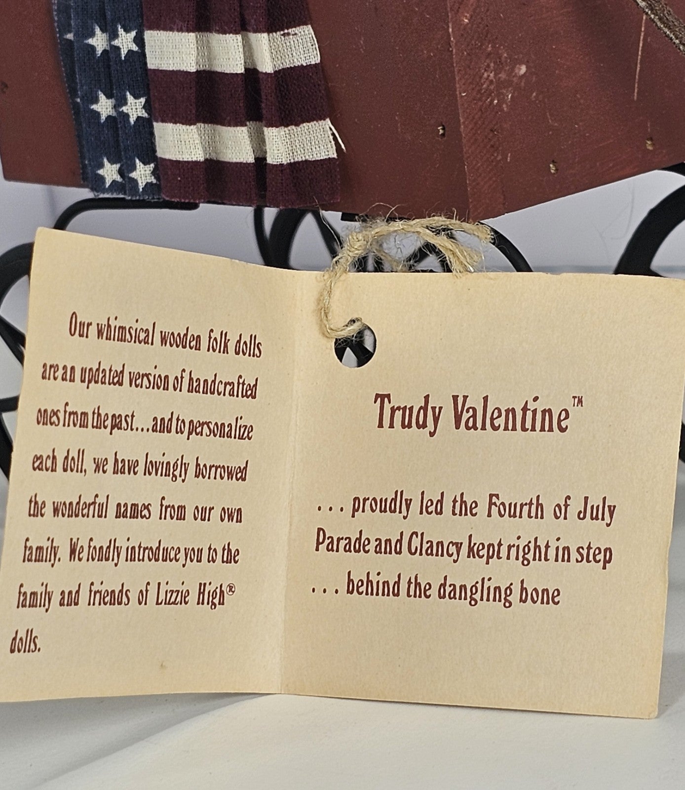 Lizzie High The Little Ones Doll Fourth of July Vintage Wagon and Dog set