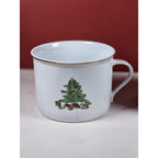 Vintage Tienshan Christmas Tree Mugs Set of 2 Porcelain Holiday Cups