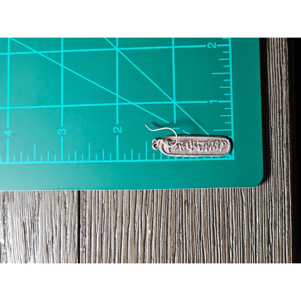 Vintage Sterling Silver Script Drop Earrings Dangle Pair