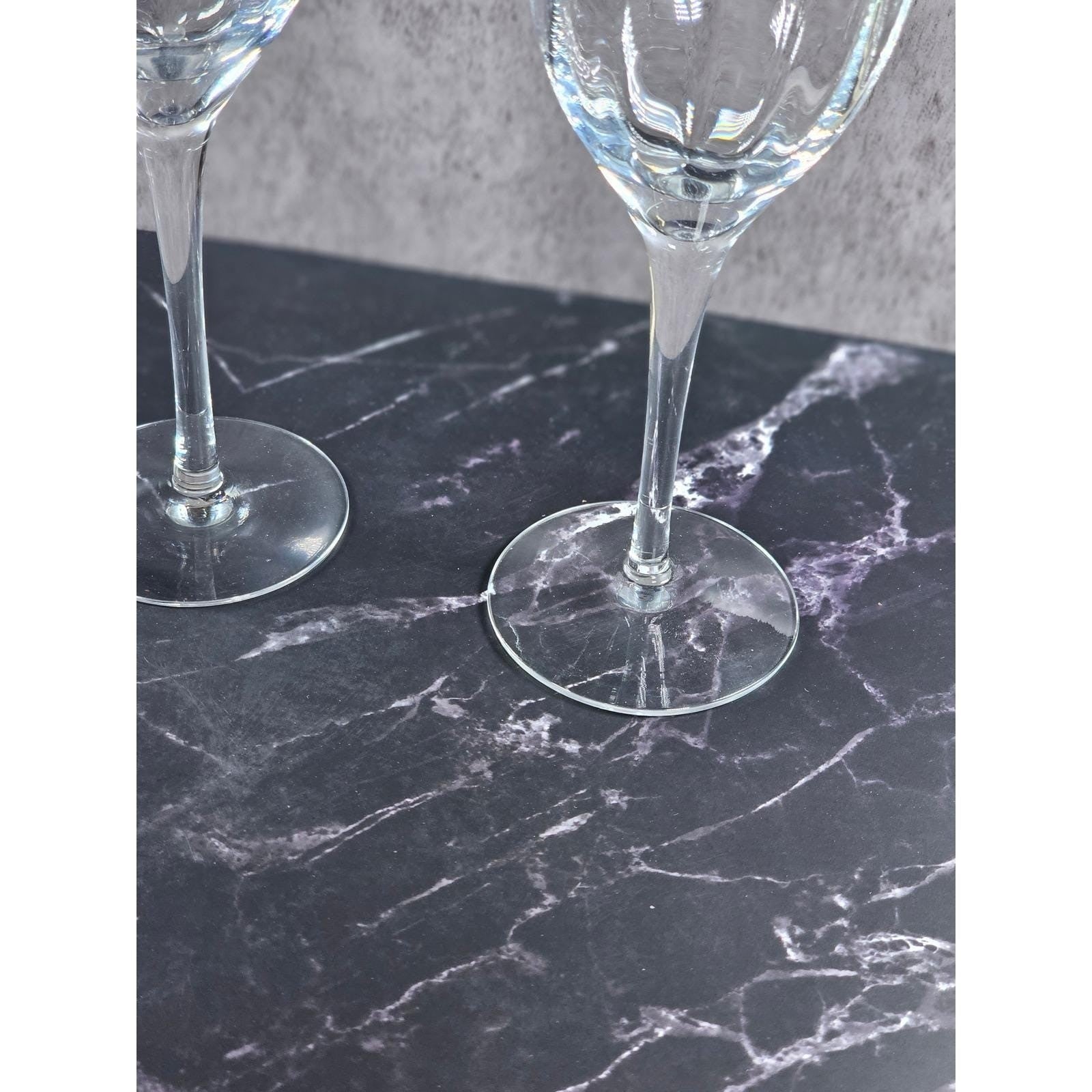 Vintage Crystal Fantasy Ribbed Water Goblets Set of 2 Glasses 7.5