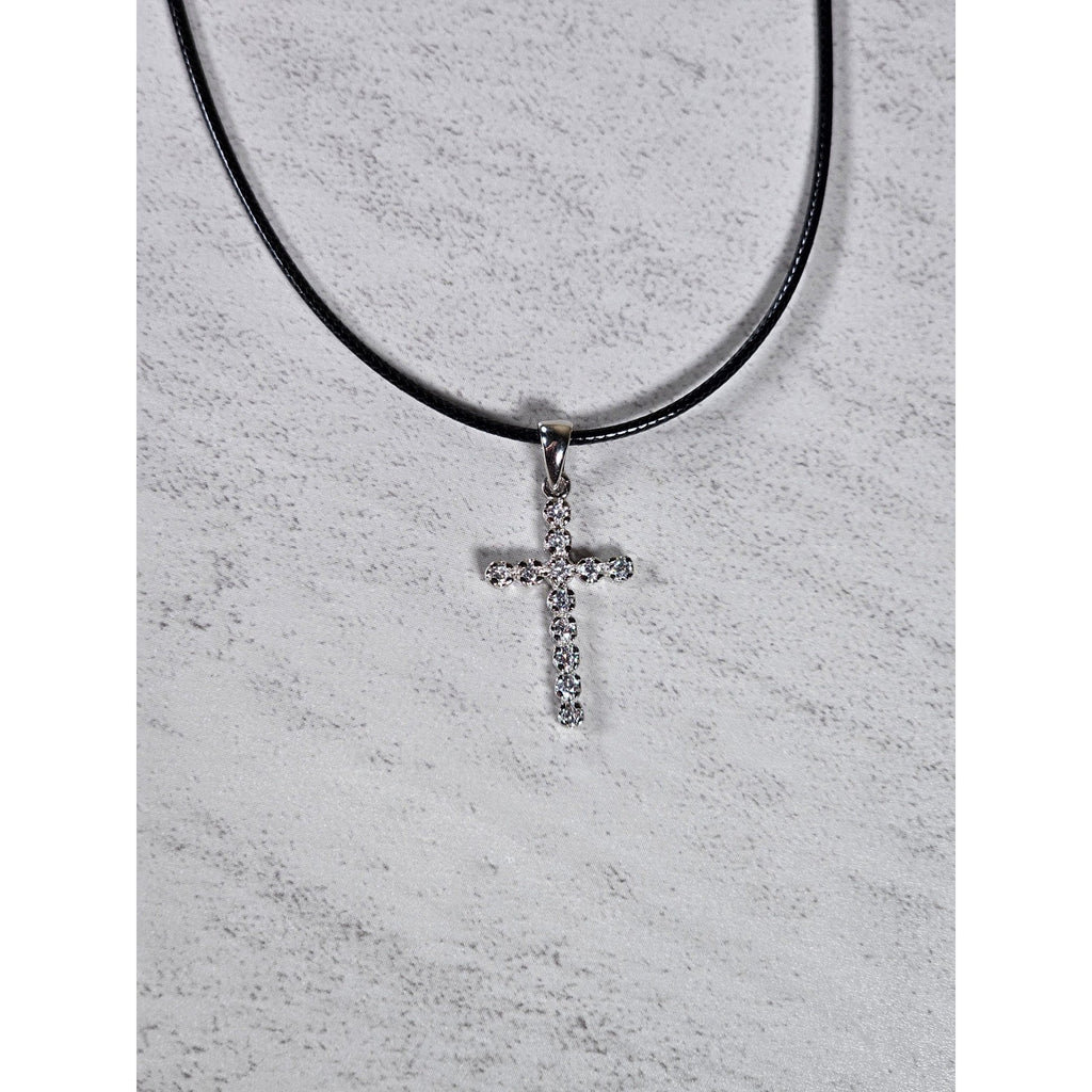 Vintage Sterling Silver Cross Pendant Necklace Faith Jewelry