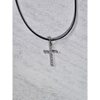 Vintage Sterling Silver Cross Pendant Necklace Faith Jewelry