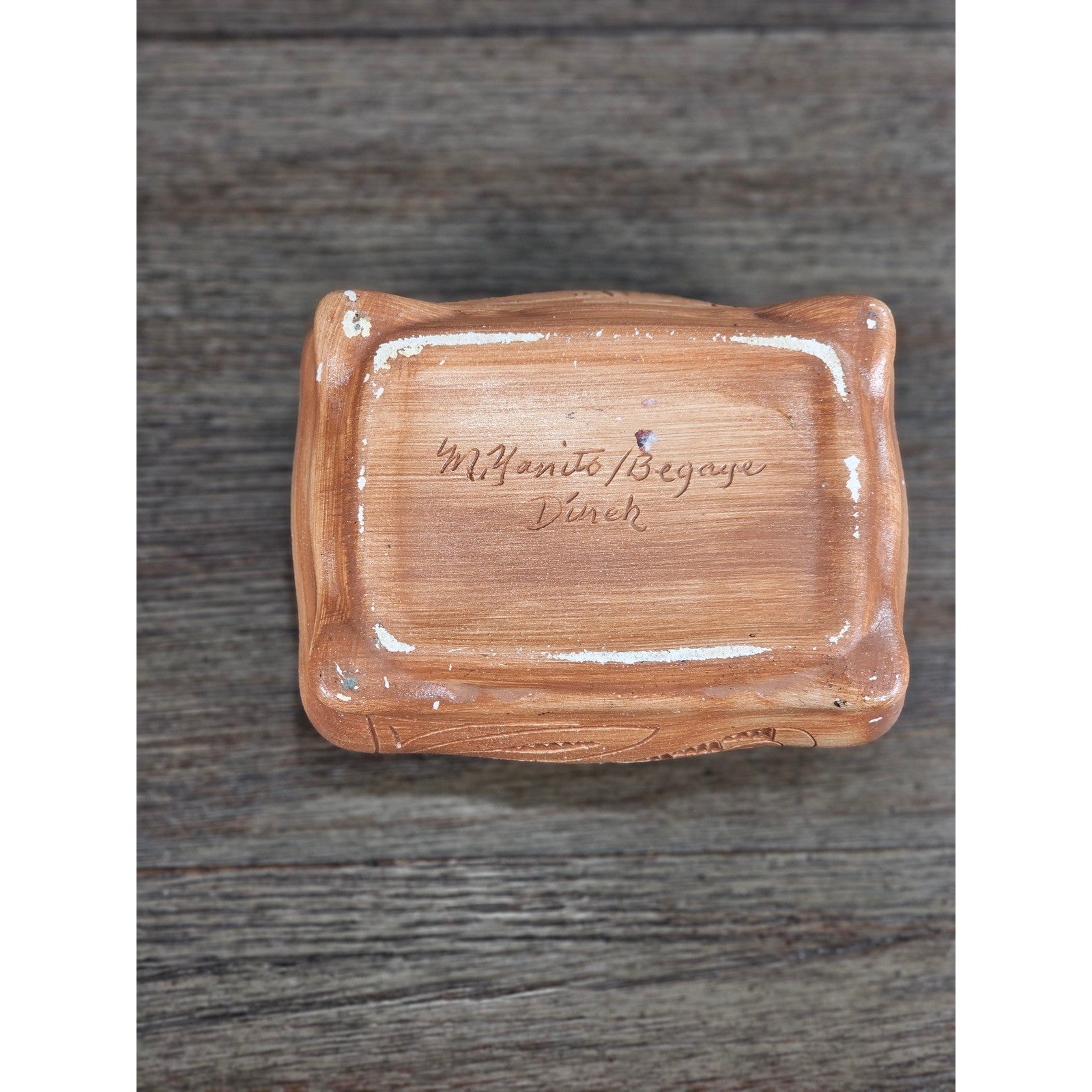 Vintage Hand-Painted Southwest Trinket Box Desert Landscape Signed