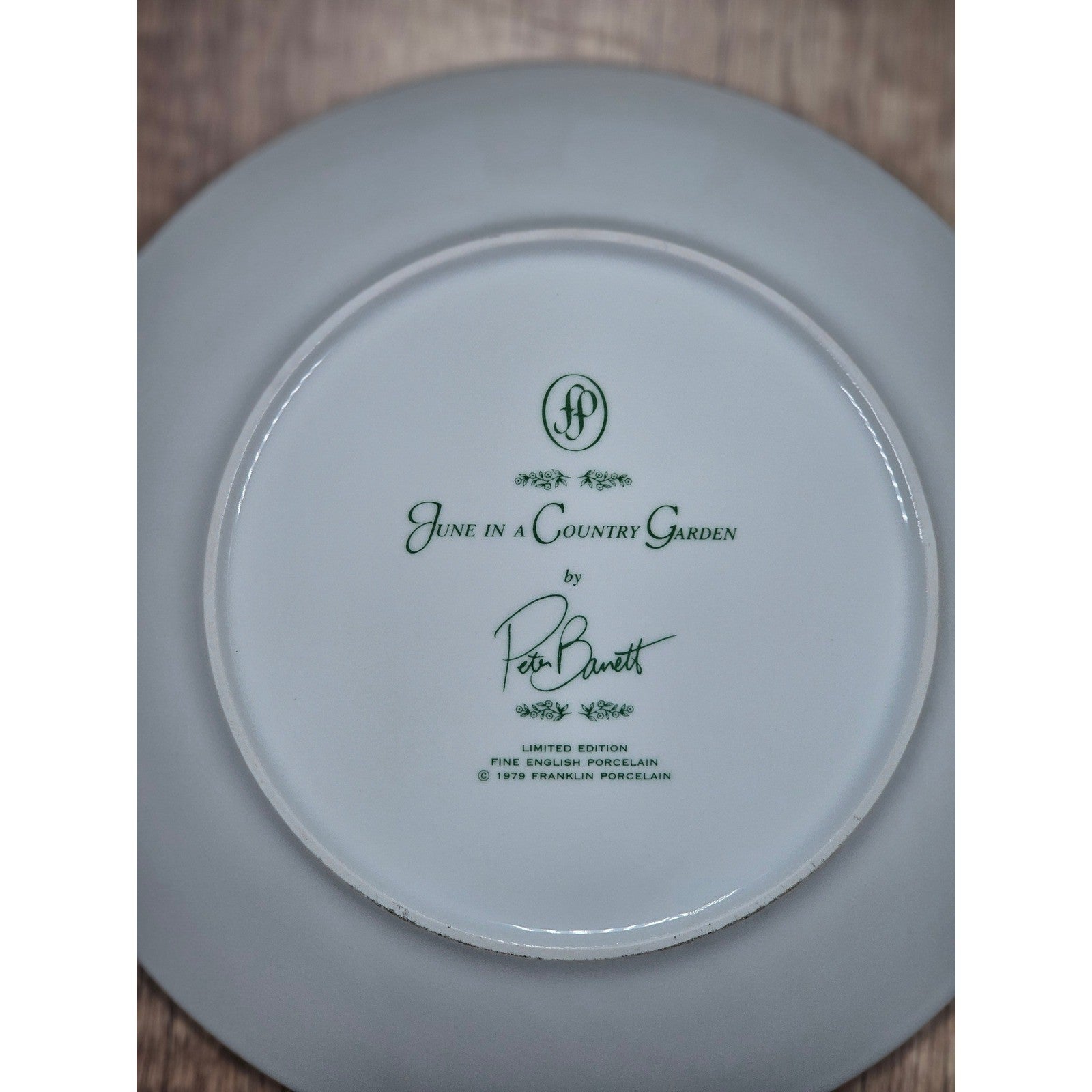 Franklin Porcelain June in a Country Garden Plate by Peter Barrett 9"