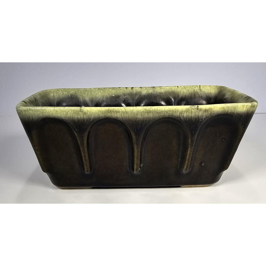 Vintage Hull USA F12 Planter Brown Green Drip Glaze Pottery