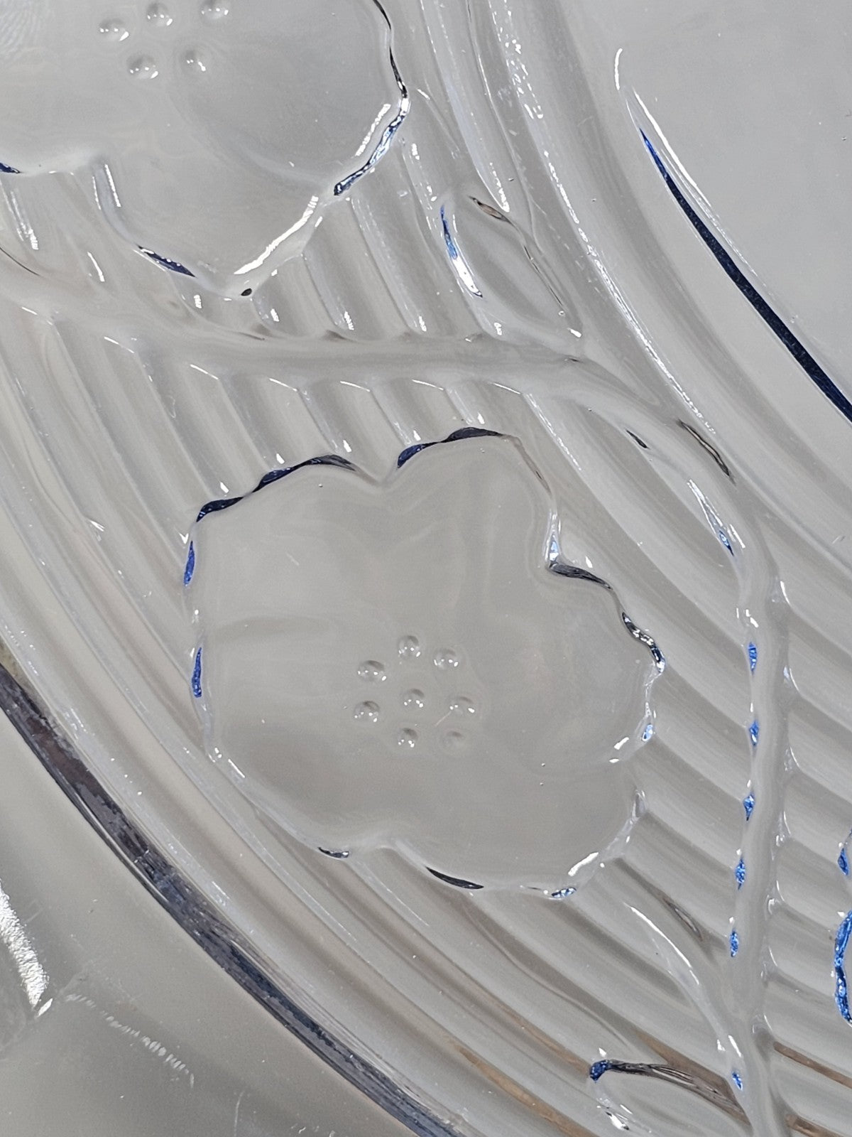 Vintage Anchor Hocking Blue Chip and Dip Plate