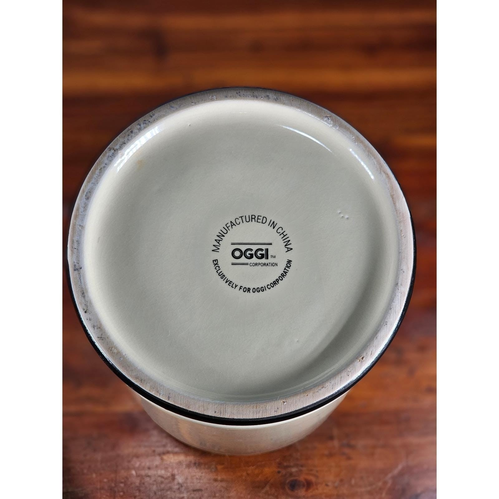 Vintage OGGI Chardonnay Wine Ceramic Canister With Lid 10 In