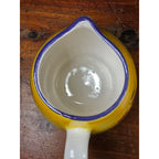 Vintage Ceramic Small Cherry Pitcher Yellow Green Hand Painted Country Kitchen