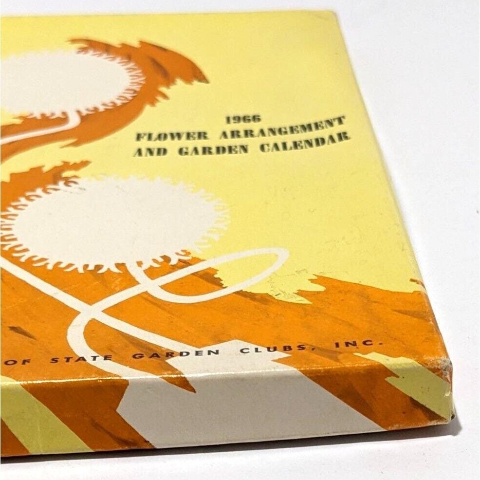 Flower Arrangement Garden Calendar 1966 Spiral Boxed Vintage