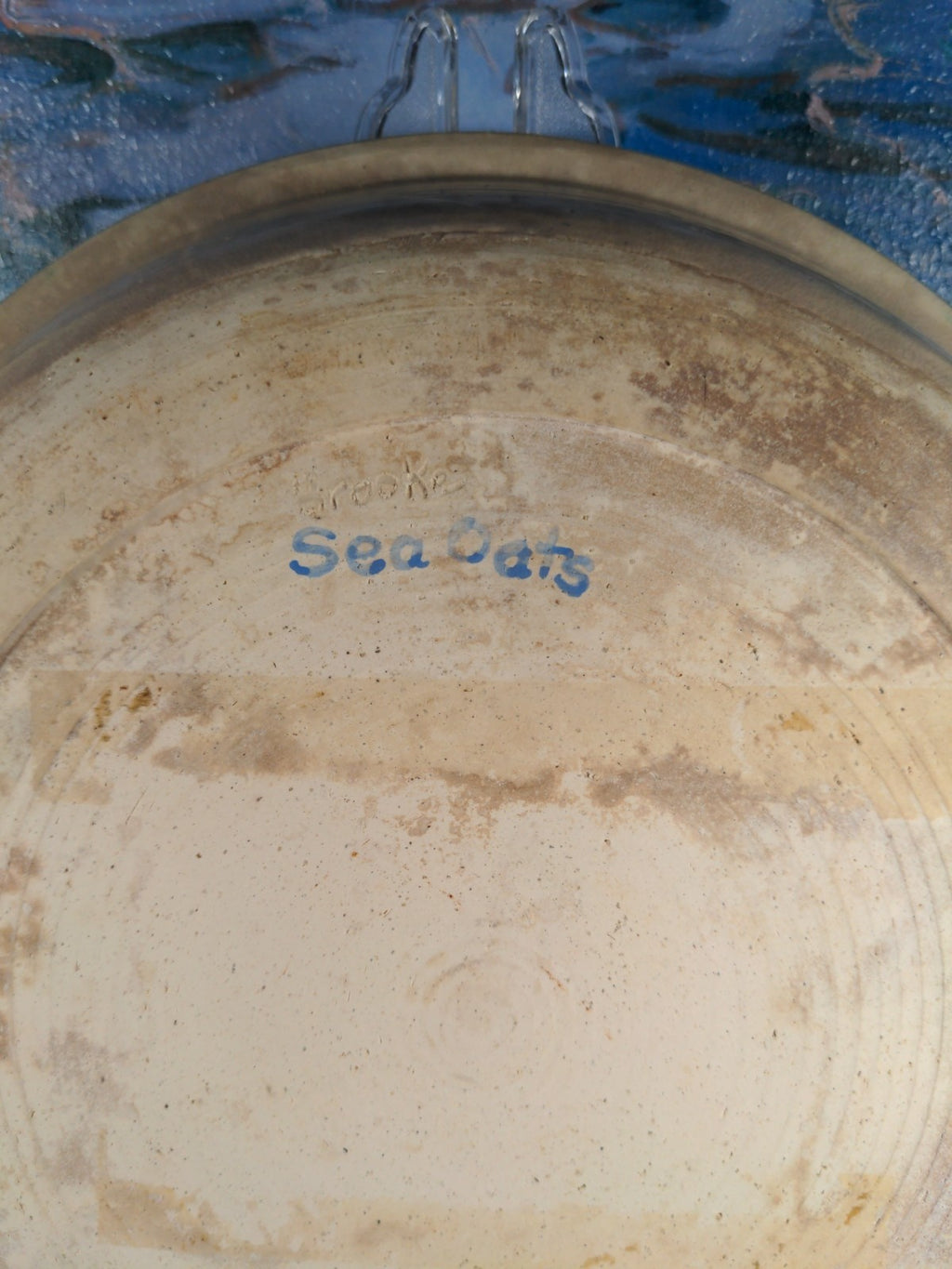 Arcopal Volcano Serving Plate Blue Wheat Design 11.5" Diameter