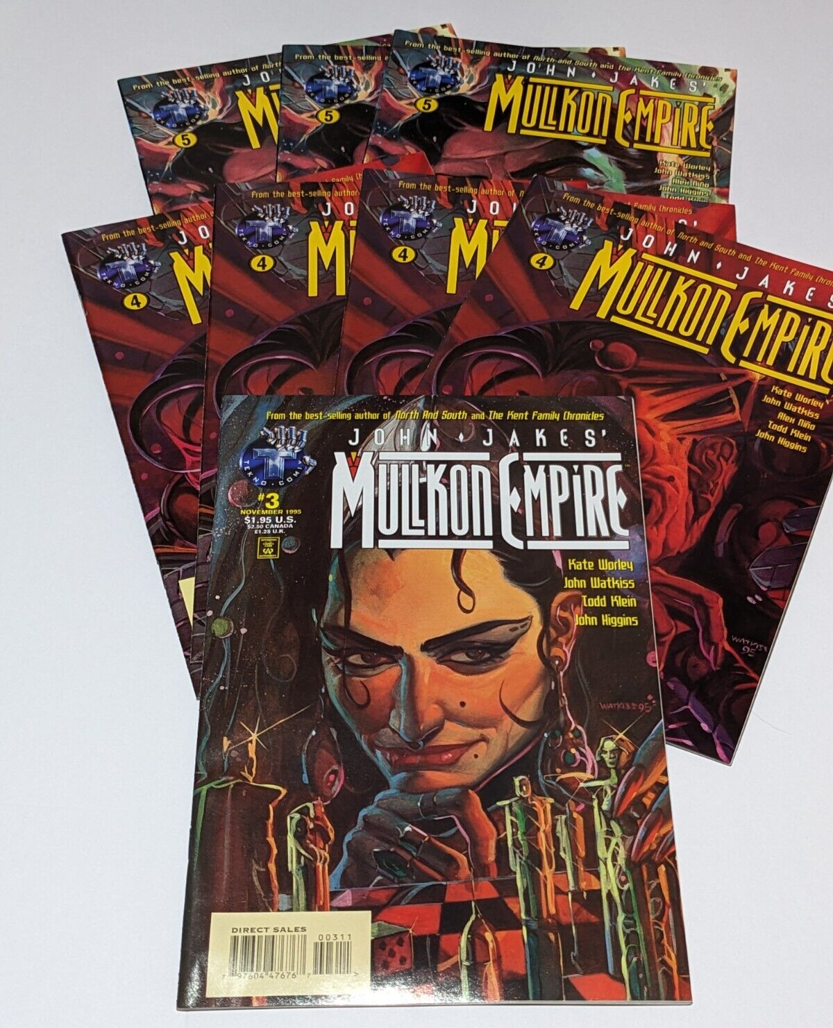 Lot of 8 John Jakes' Mullkon Empire Comics #3 (1), #4 (x4), and #5 (x3) 1995