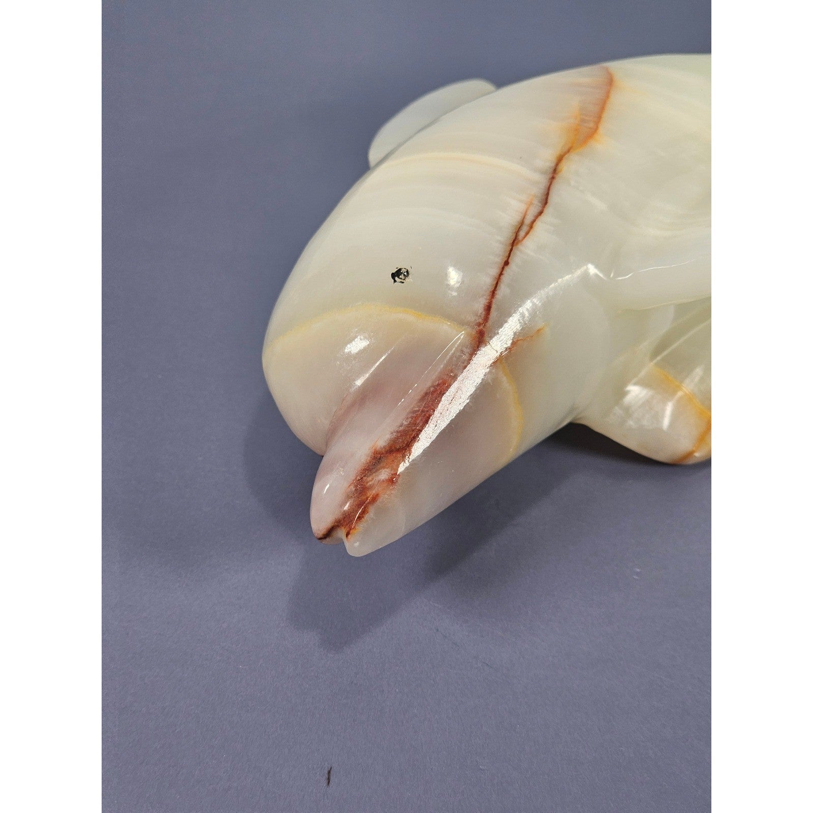 Hand Carved Onyx Dolphin Figurine Natural Stone Dolphin Statue Ocean Decor