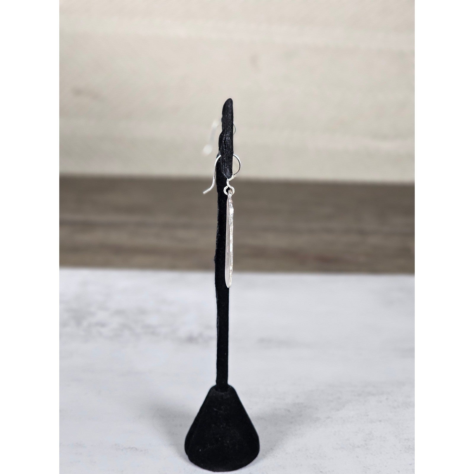 Vintage Sterling Silver Script Drop Earrings Dangle Pair