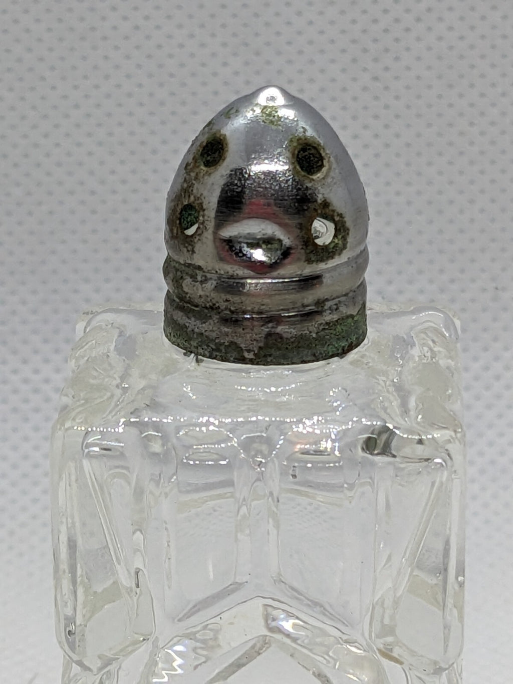 Vintage Cut Glass Salt and Pepper Shakers 2 1/2 Inches Tall