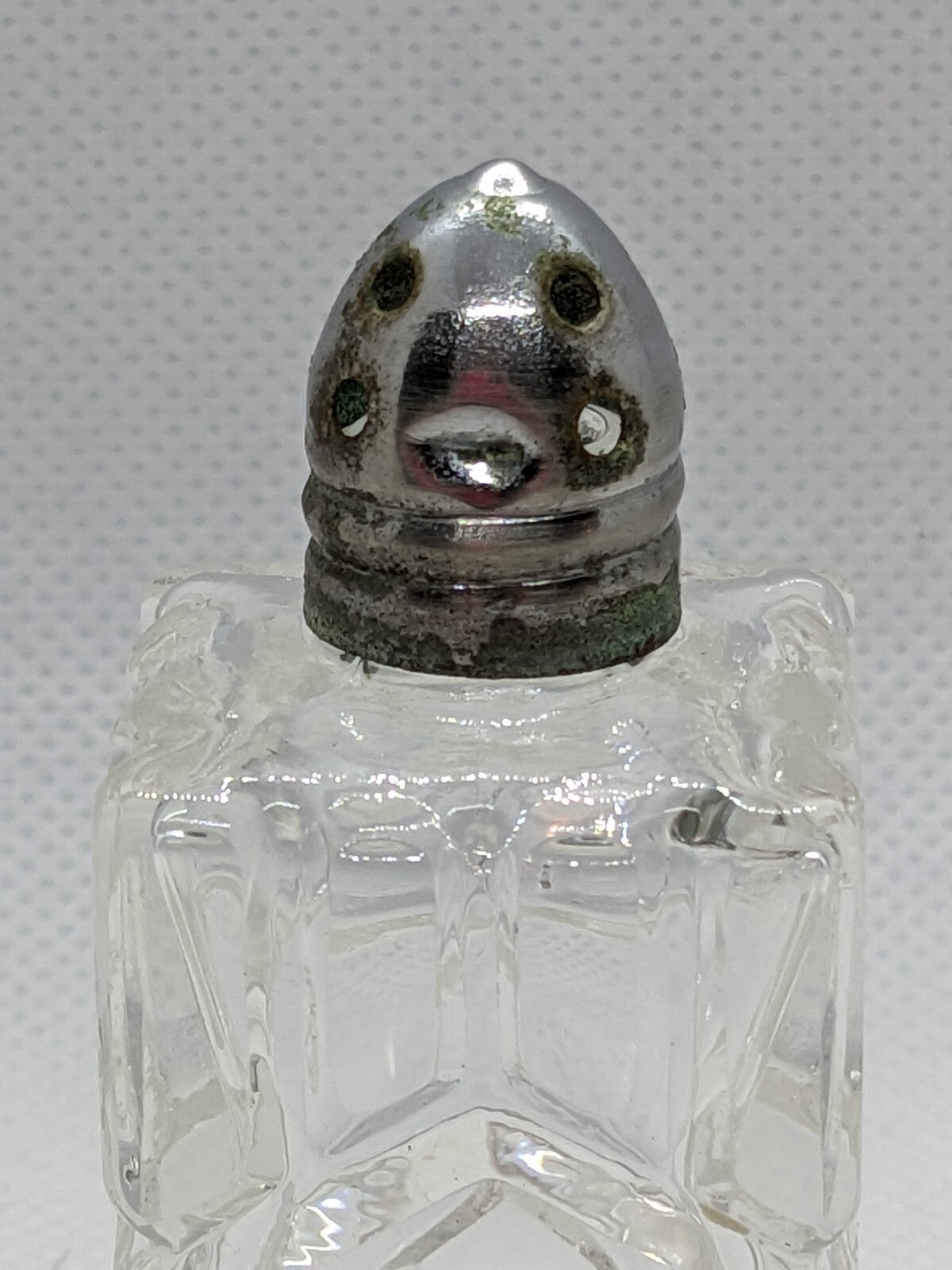 Vintage Cut Glass Salt and Pepper Shakers 2 1/2 Inches Tall