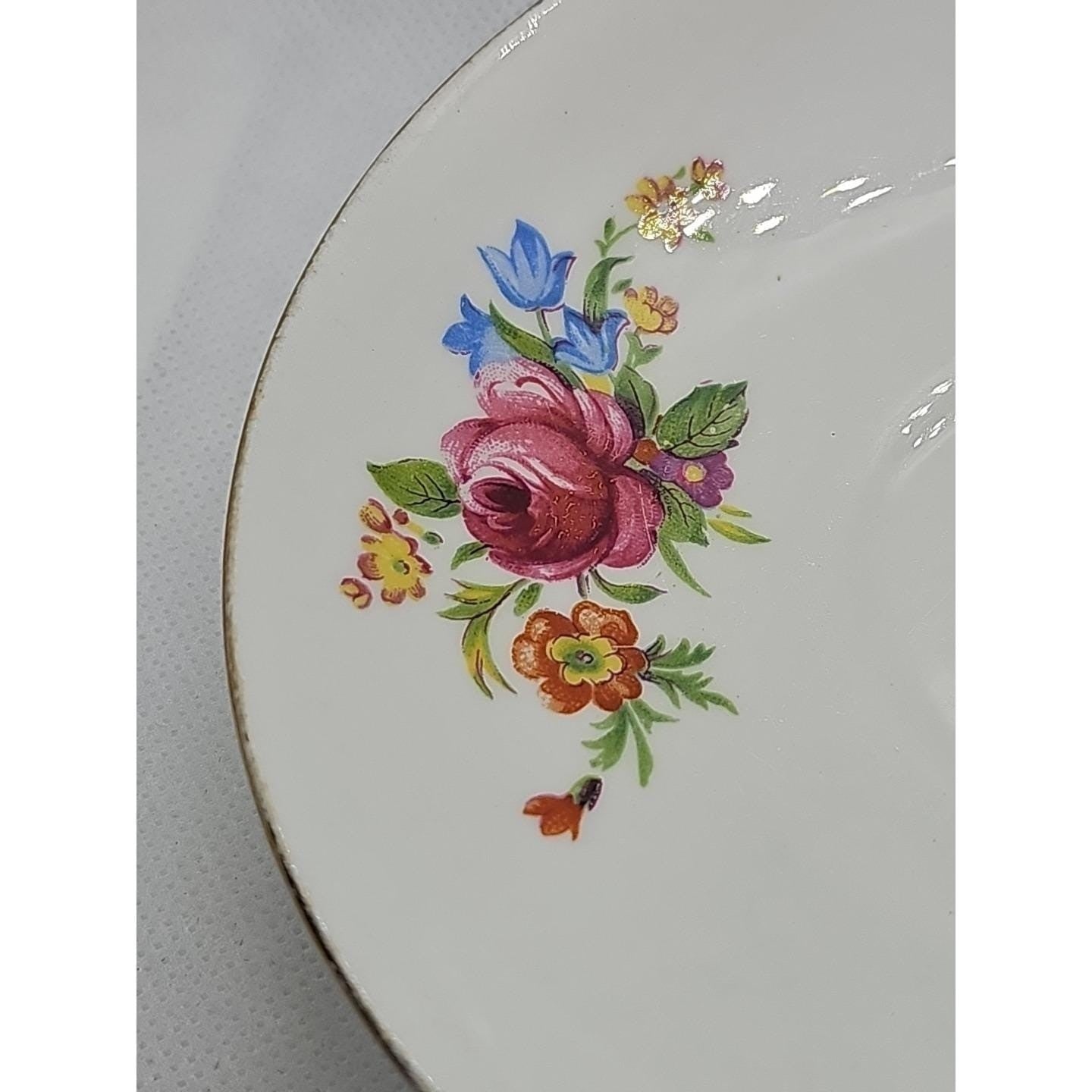 Vintage Clare Bone China Saucer Floral Gold Rim England 5.5