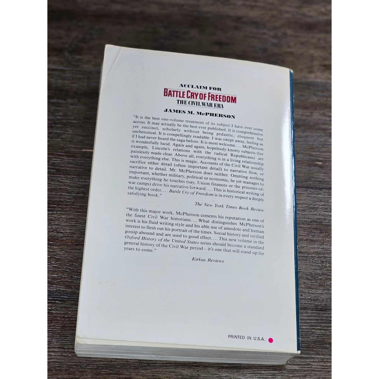 Battle Cry of Freedom Civil War Book James McPherson 1988 PB