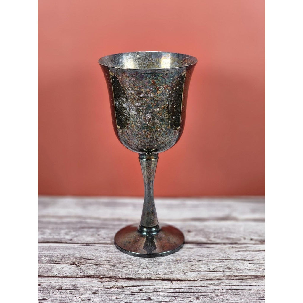 Vintage Salem Silver Plate Wine Goblets Set of 4 Portugal 5.5"