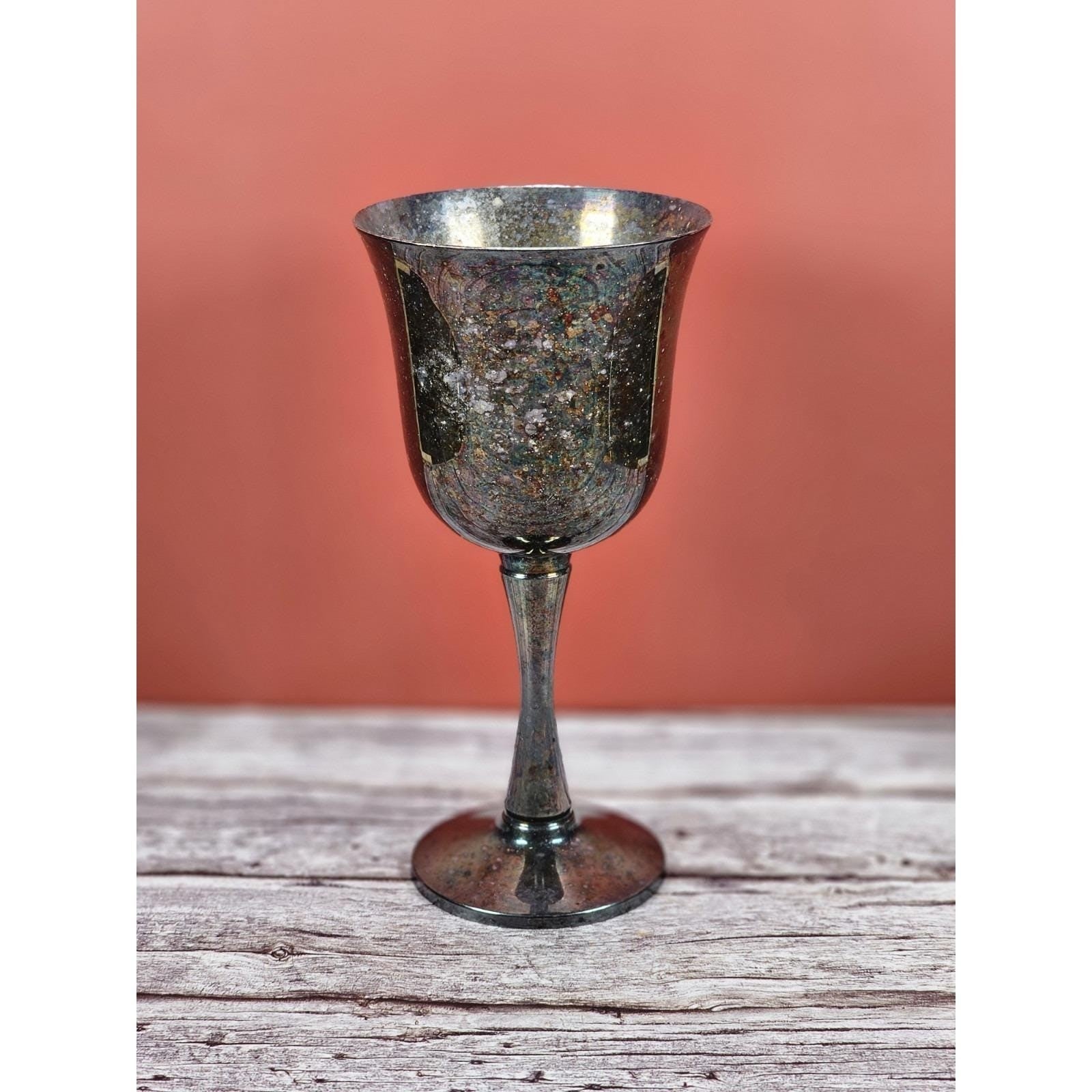 Vintage Salem Silver Plate Wine Goblets Set of 4 Portugal 5.5"
