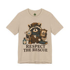 Respect The Rescue Raccoon Tee, Vintage Thrift Lover Shirt, Estate Sale Gift