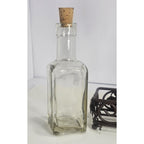 Vintage Oil Vinegar Cruet Set Glass Bottles Metal Caddy