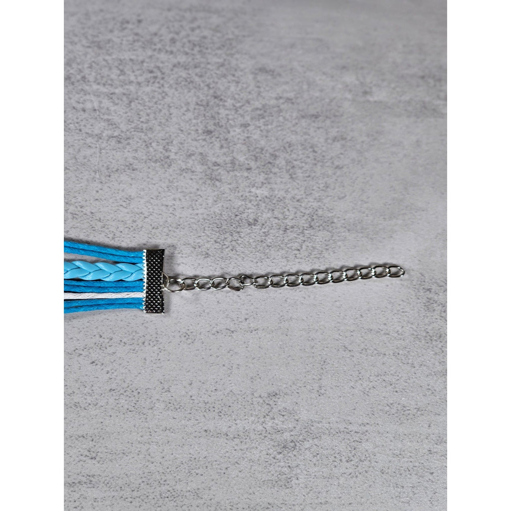 Blue Crown Love Child Bracelet Handcuff Charm Multi Strand